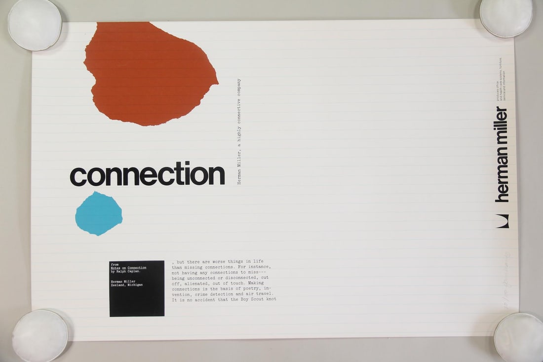 John Massey for Herman Miller Modernist "Connection" Poster, Signed (1 of 8)