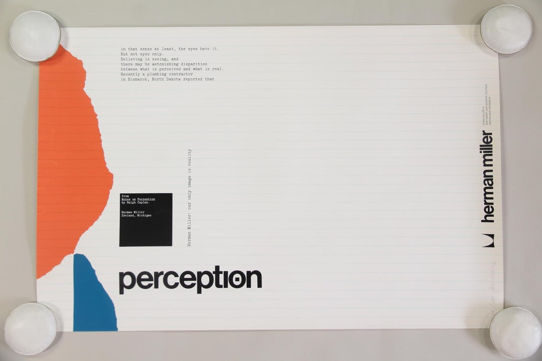 John Massey for Herman Miller Modernist "Perception" Poster, Signed (1 of 9)