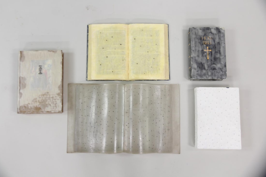 Richard Humann "Codex" Book Art: Richard Humann "Codex" Conceptual Book Art. An original series of 5 works titled Codex, created in the early 2000s, exploring the materiality of text, language, and communication. Humann transforms
