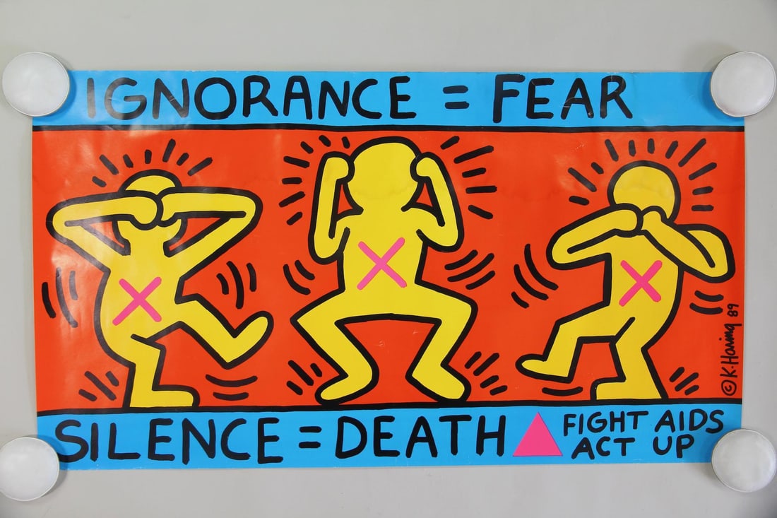 Keith Haring Act Up Aids Poster 1989, Modern Pop Art (1 of 10)