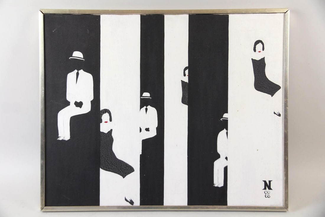 B&W "Mad Men" Pop Art Painting 1968 (1 of 12)