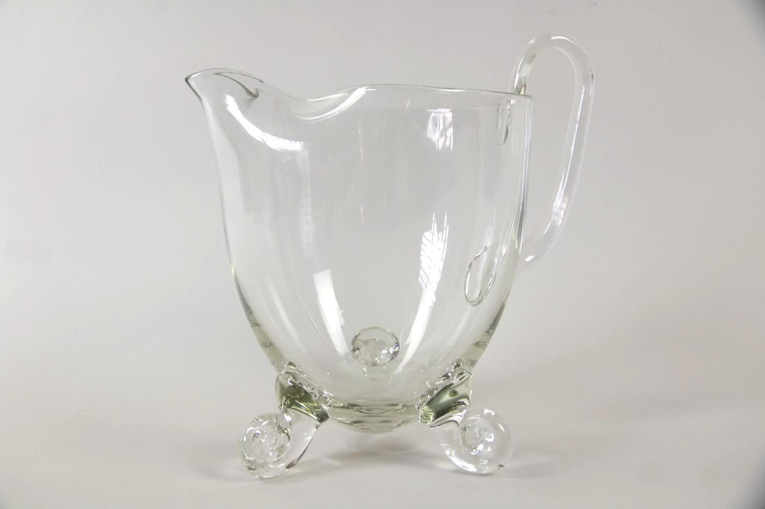 Blown Art Glass Footed Pitcher (1 of 5)