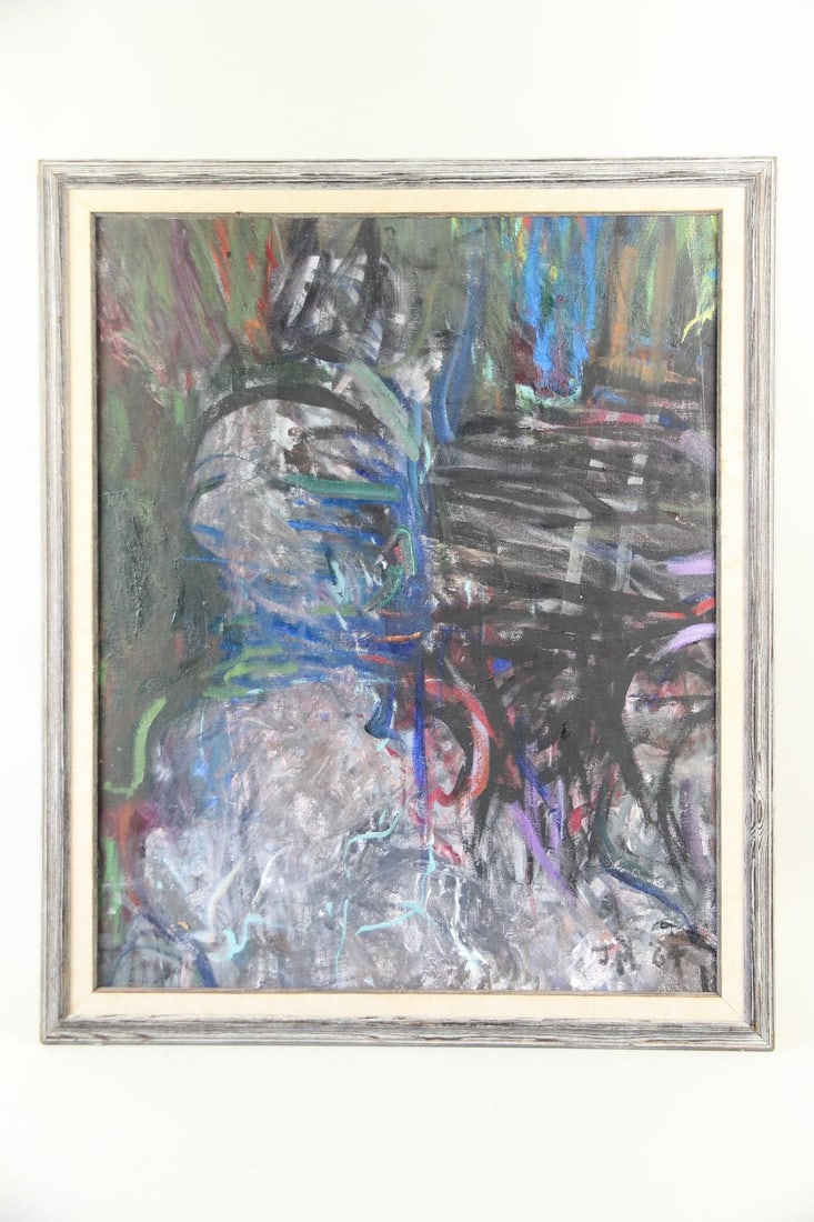 Jerome Martin Expressionist Oil Painting "Chalk Board #18" 1964 (1 of 10)