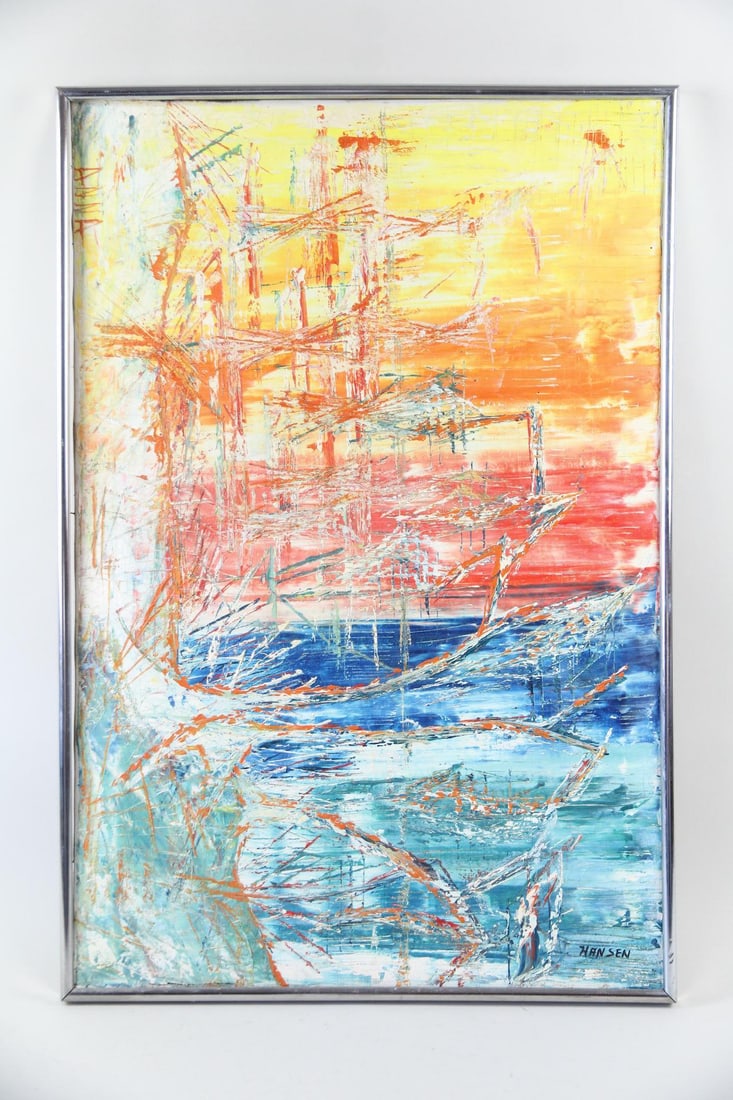 Gaylen Hansen Abstract Painting, Sunset Ship (1 of 10)
