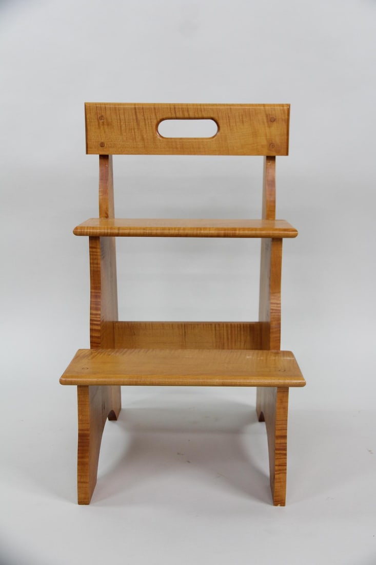 Tiger Maple Step Stool, Shaker Style - 3