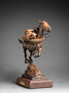 Dustin Payne, Comanche Ways: Artist Dustin Payne, Bronze, 16 x 18 x 7 inches