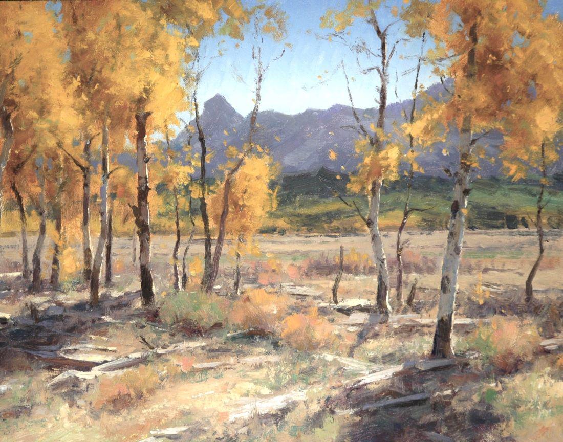 Matt Smith, San Juan Aspen: Artist Matt Smith, Oil, 14 x 18 inches, Framed