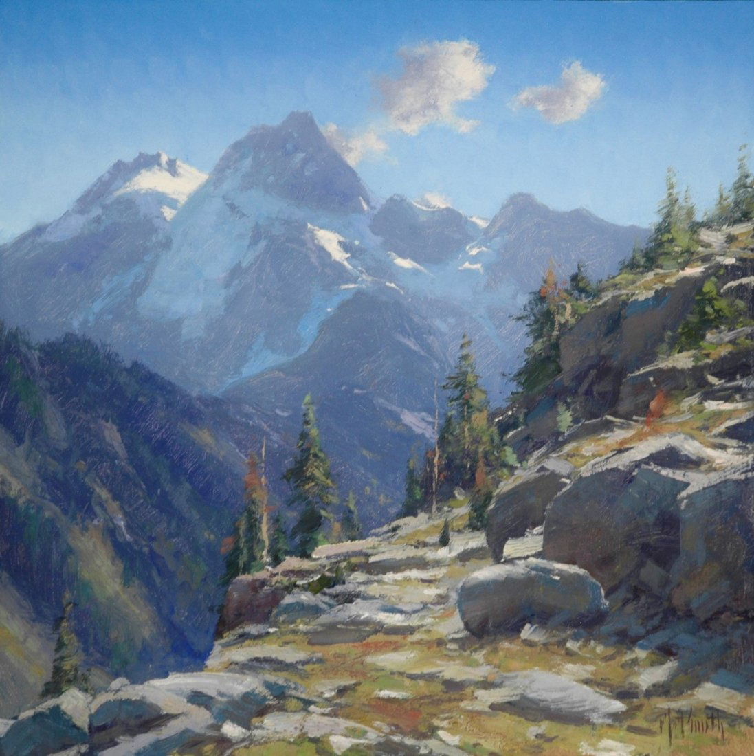 Matt Smith, Elevation: Framed Original Work by Artist Matt Smith, Elevation. Oil, 16 x 16 inches.