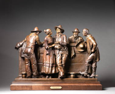 Dustin Payne, Tales of the Trail: Original Work by Artist Dustin Payne, Tales of the Trail. Bronze, 18 x 27 x 16 inches.