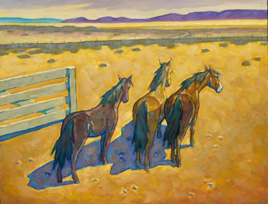 Howard Post, Three Compadres: Framed Original Work by Artist Howard Post, Three Compadres. Oil, 14 x 18 inches.