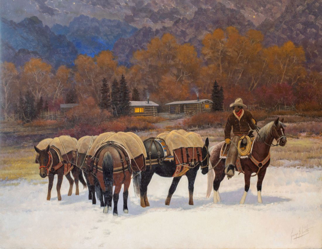 George D. Smith, Valley Fall: Framed Original Work by Artist George D. Smith, Valley Fall. Oil, 30 x 40 inches.