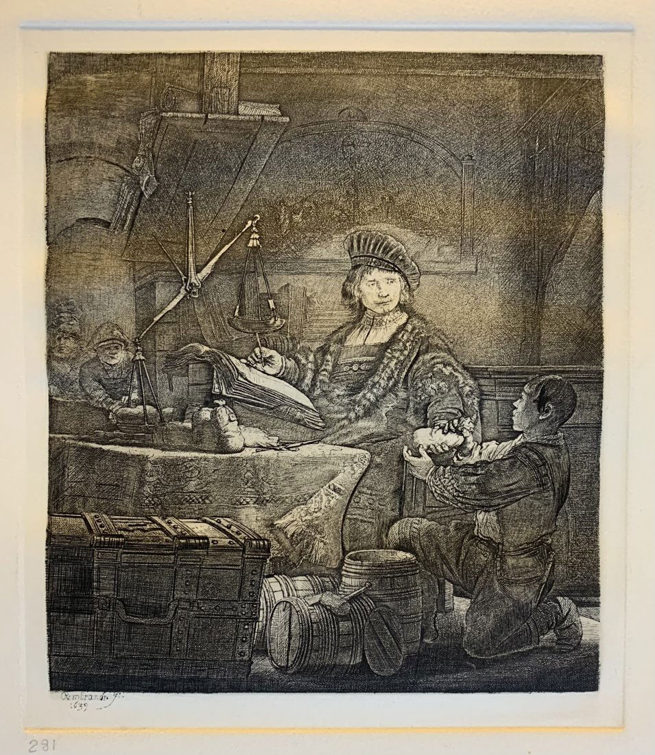 Rembrandt van Rijn, etching, "The Gold Weigher" (1 of 5)