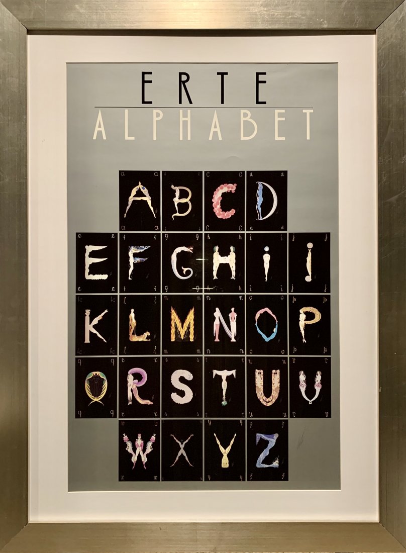 Erte, hand signed offset lithograph, "Alphabet" (1 of 2)