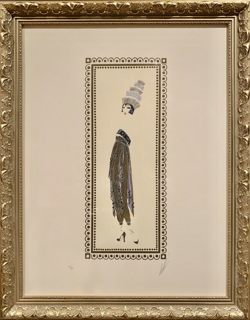 Erte, original lithograph, Hand Signed. PARK WEST (1 of 5)