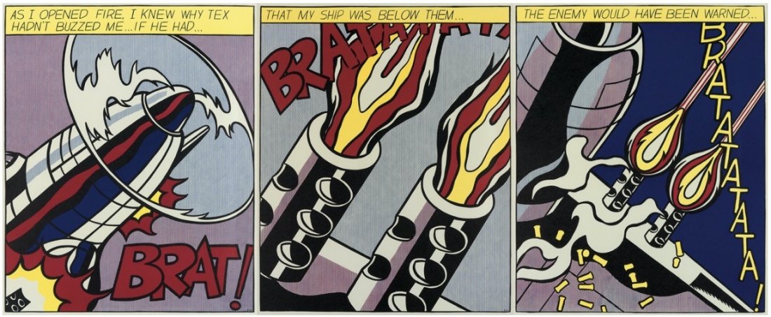Roy Lichtenstein, color offset lithograph triptych (1 of 6)