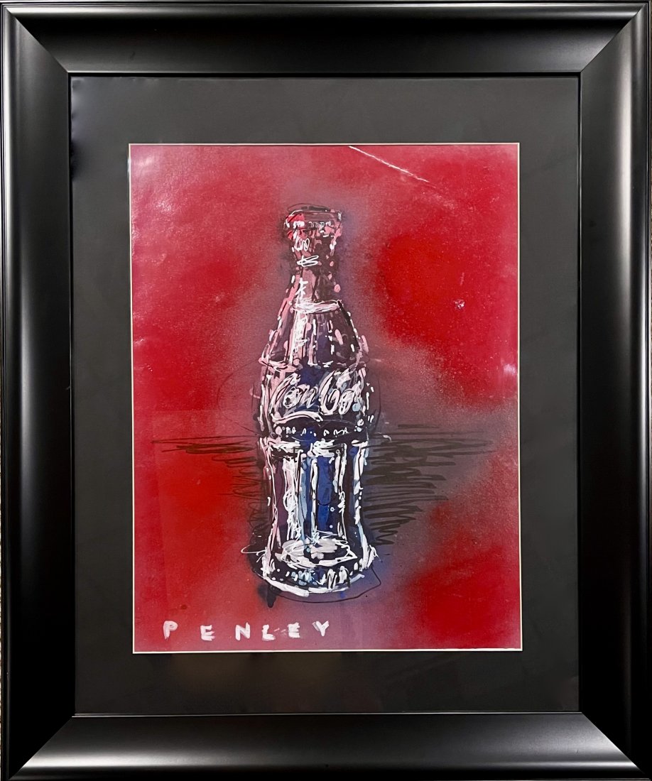 Steve Penley, original acrylic on paper "Coke Bottle" (1 of 3)