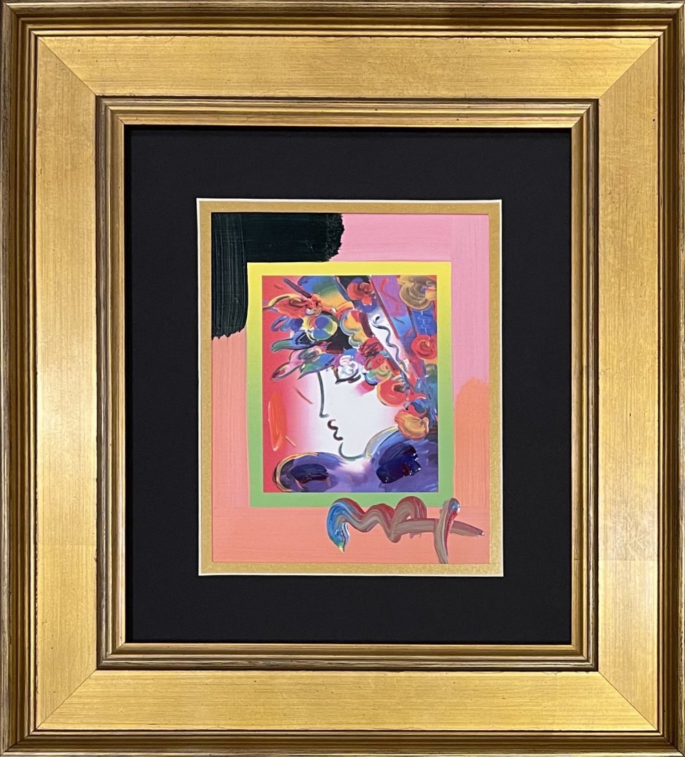 Peter Max - Original mixed media, "Blushing Beauty" (1 of 2)