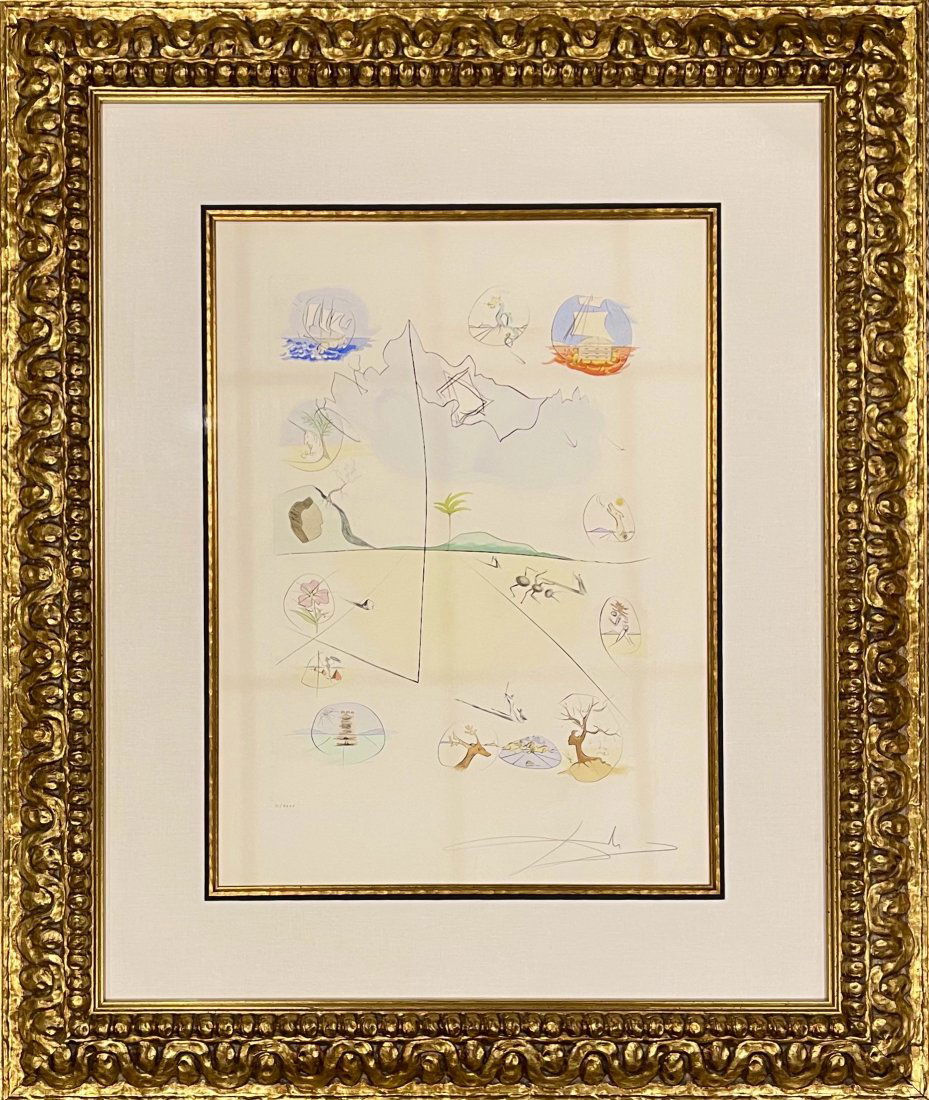 Salvador Dali, Hand signed original color etching (1 of 3)