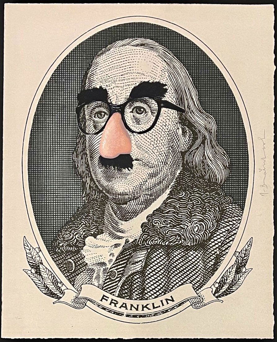 Mr. Brainwash, Original Serigraph, "Incognito" Franklin (1 of 2)
