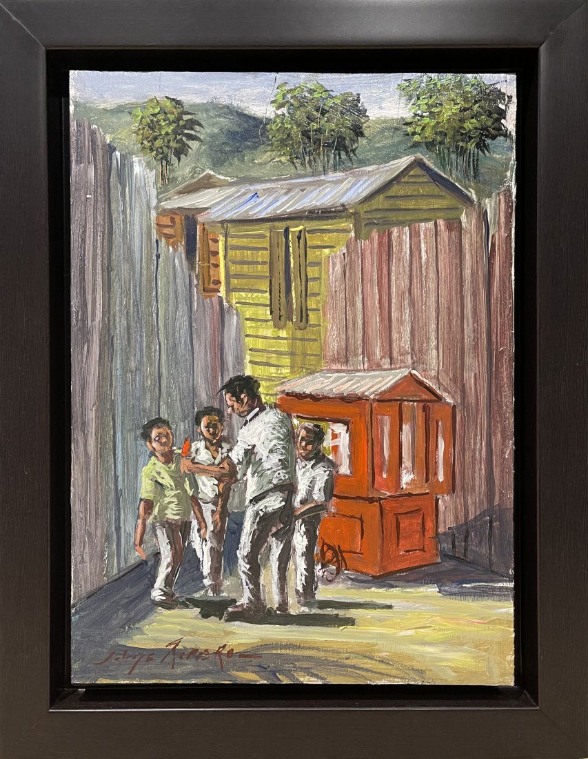 Jorge Romero, original painting on wood panel (1 of 2)