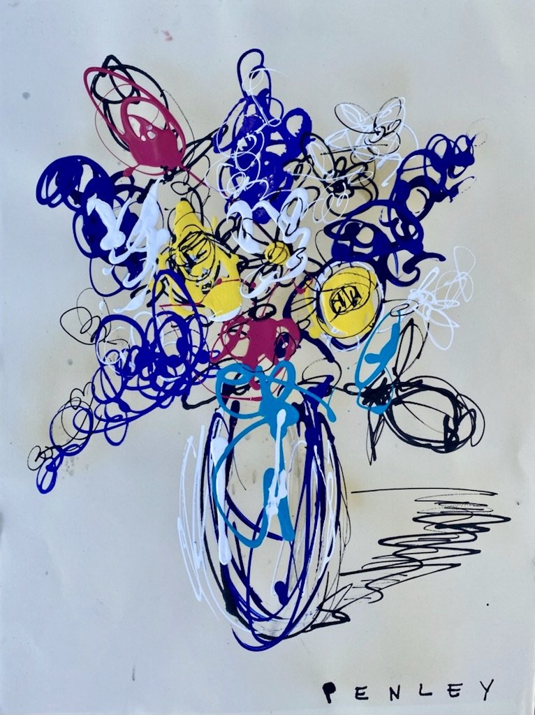 Steve Penley, Original acrylic Painting, "Flowers" (1 of 1)