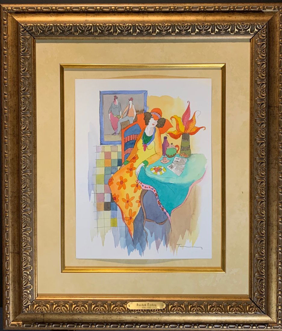 Itzchak Tarkay, Original mixed media, "Untitled" (1 of 3)