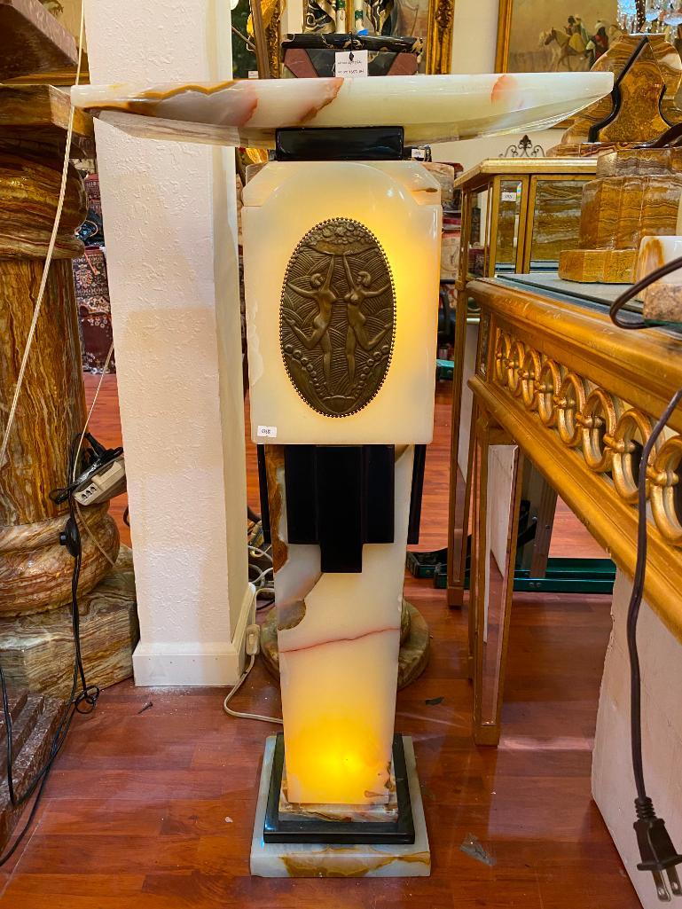 Art Deco Onyx Pedestal with a Light (1 of 4)