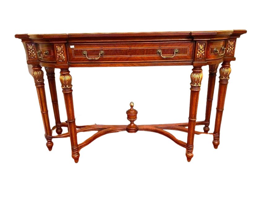 Marquetry Side Table with Three Drawers (1 of 8)