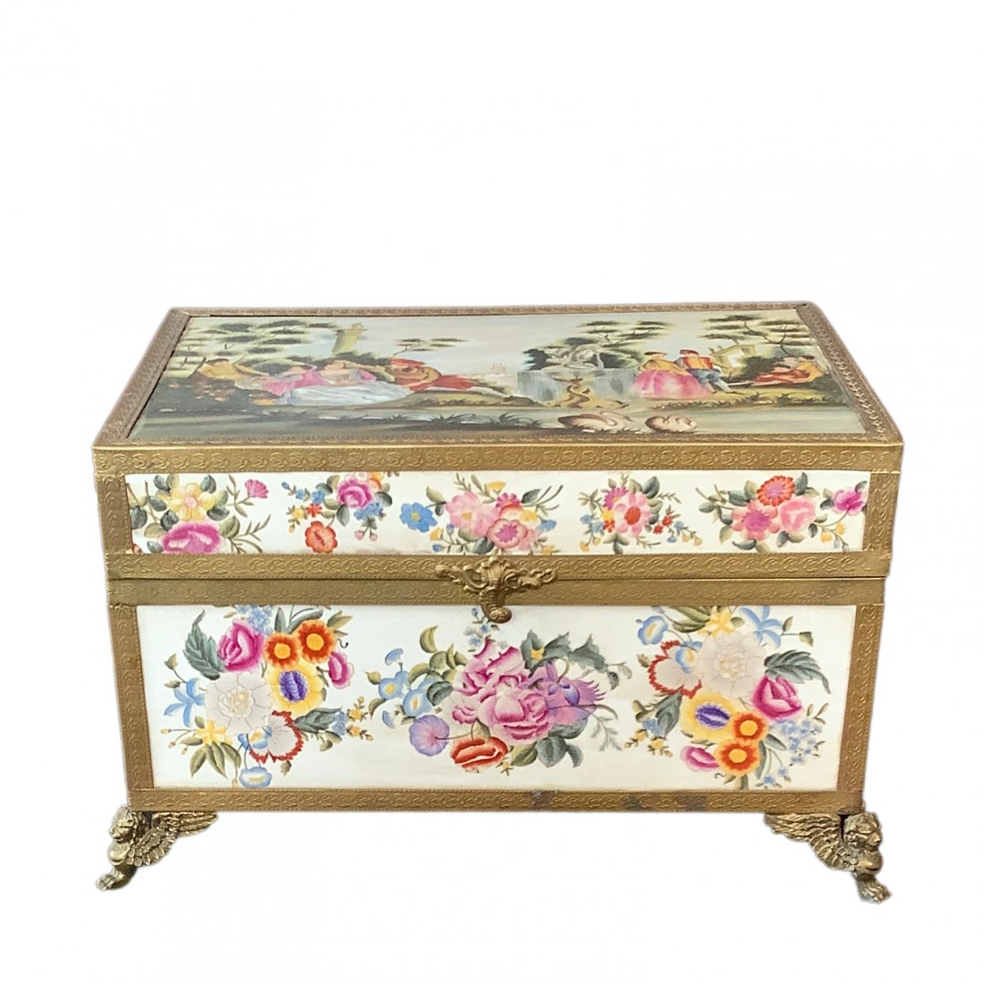 Hand Painted Ormoulu Porcelain Box (1 of 7)