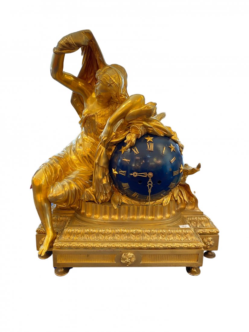 Louis XVI Gilt Bronze and Enamel Figural Mantel Clock, (1 of 11)