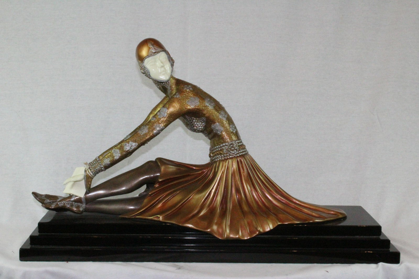Art Deco Bronze Sculpture ''Tanara'' on Marble Base (1 of 3)