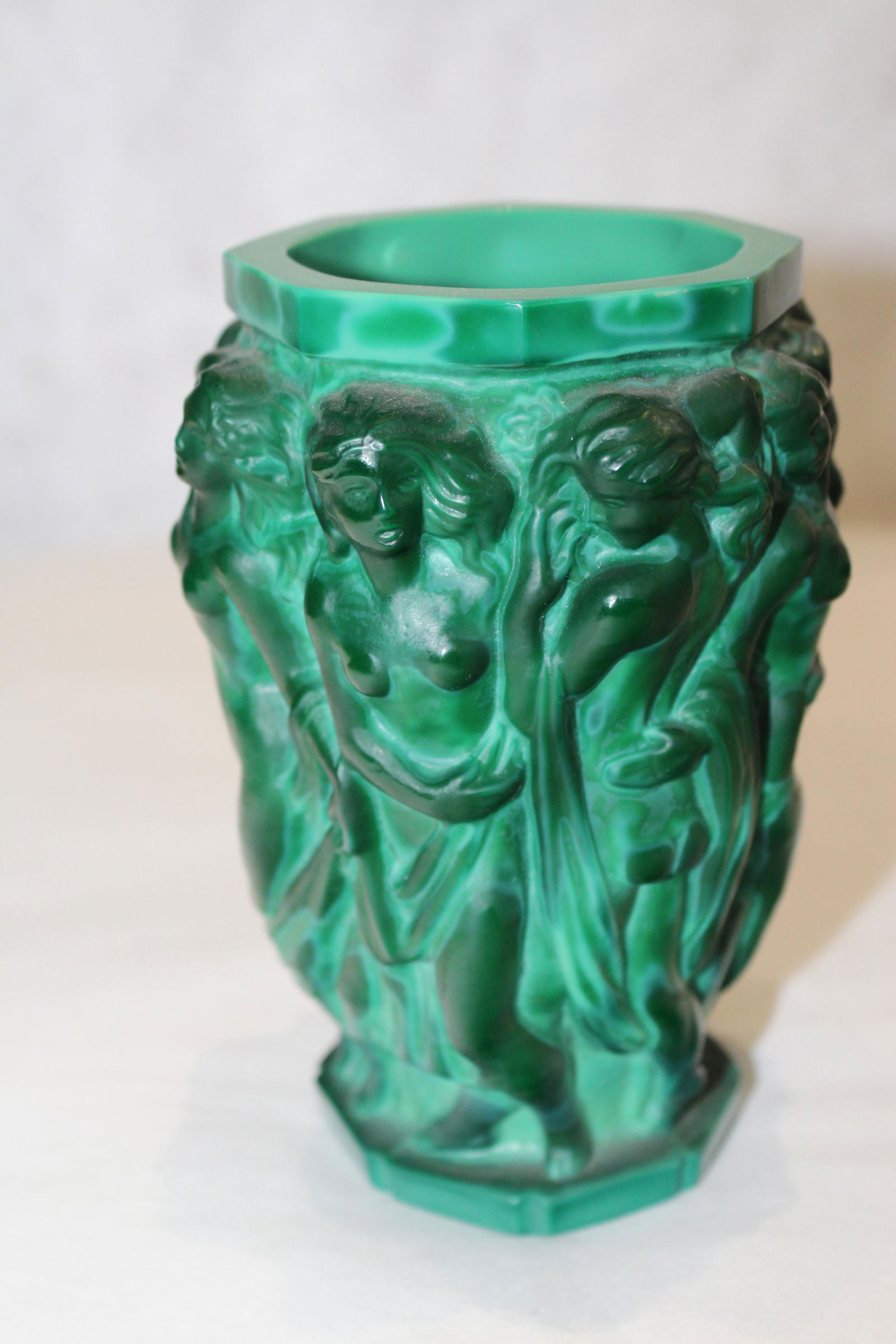 HAND CUT CRYSTAL  ''MUSES''  VASE . (1 of 3)