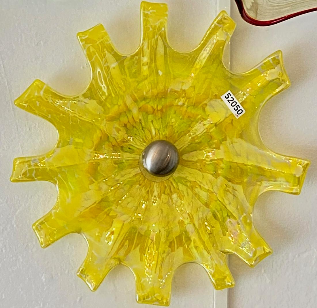 Glass Splash Wall Art, Yellow Iridescent Finish: Glass Splash Wall Art, Yellow Iridescent Finish