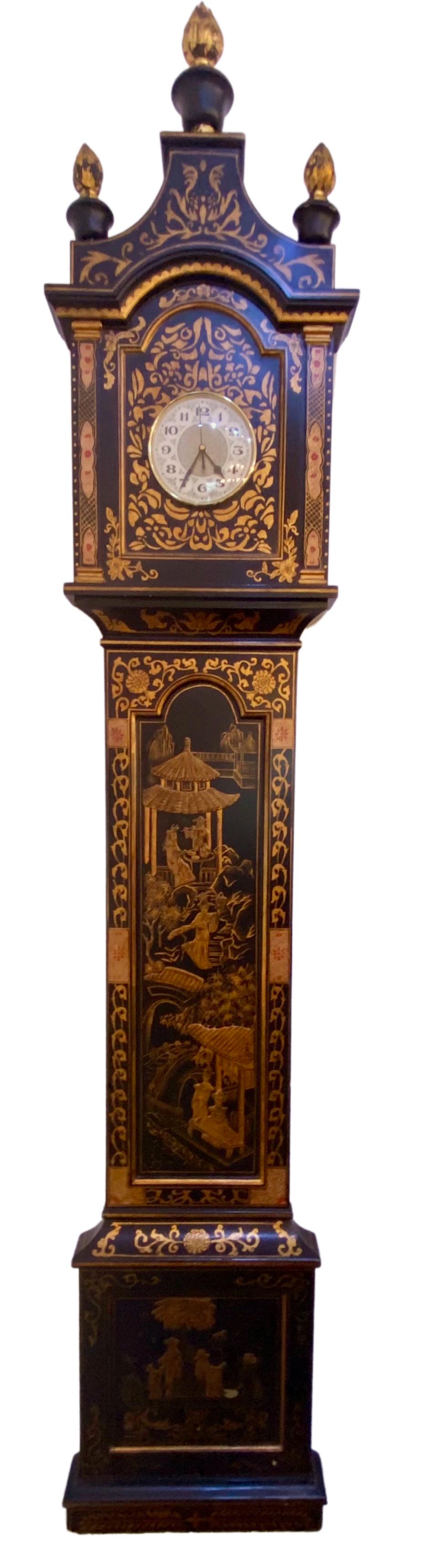 AN ORIENTAL WALL PANEL W/CLOCK. (1 of 5)