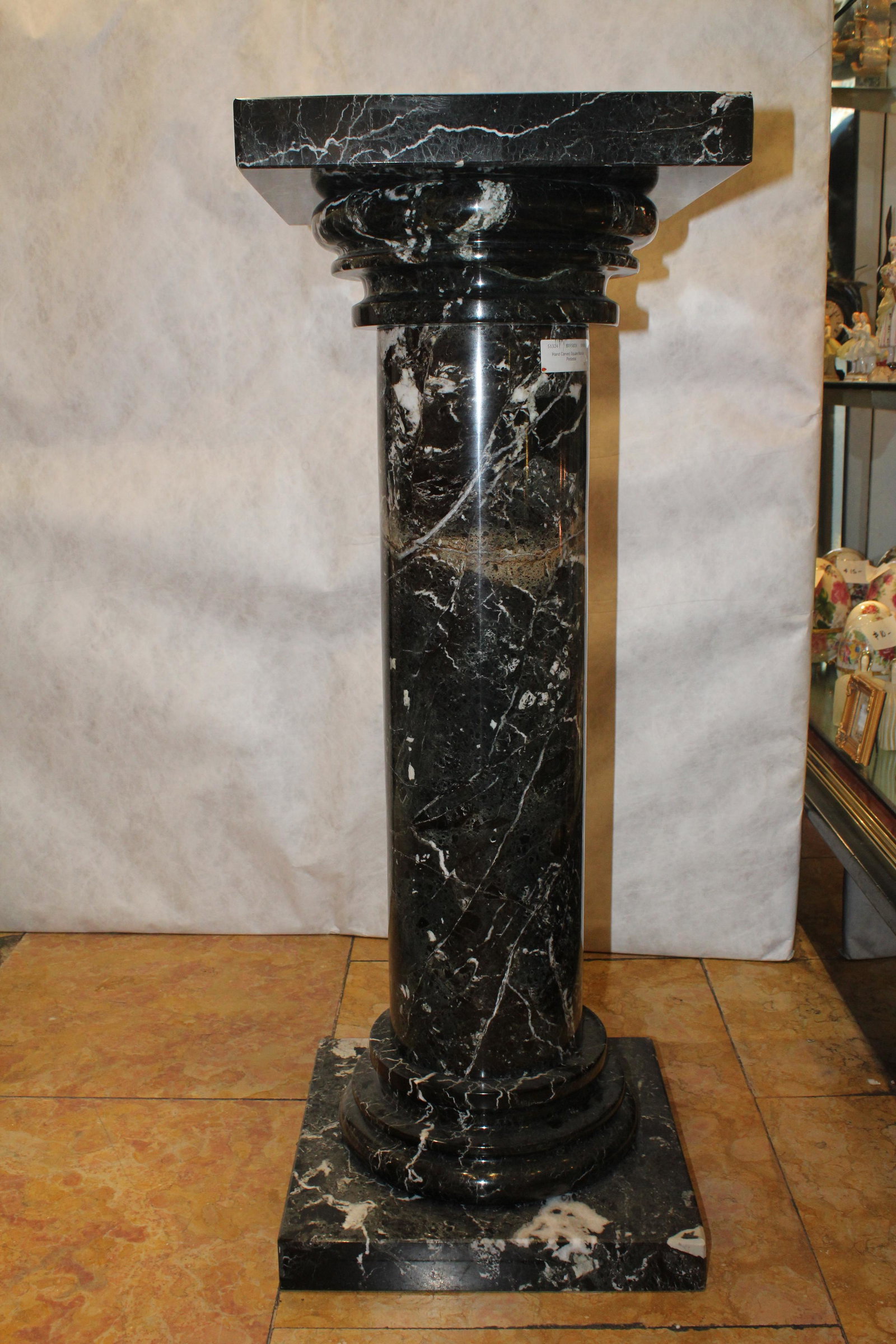 Hand Carved Square Marble Pedestal (1 of 3)