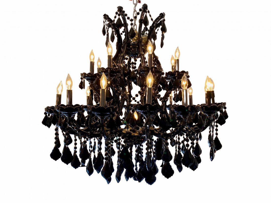 Black Crystal Maria Theresa 2 Tier Chandelier (1 of 4)