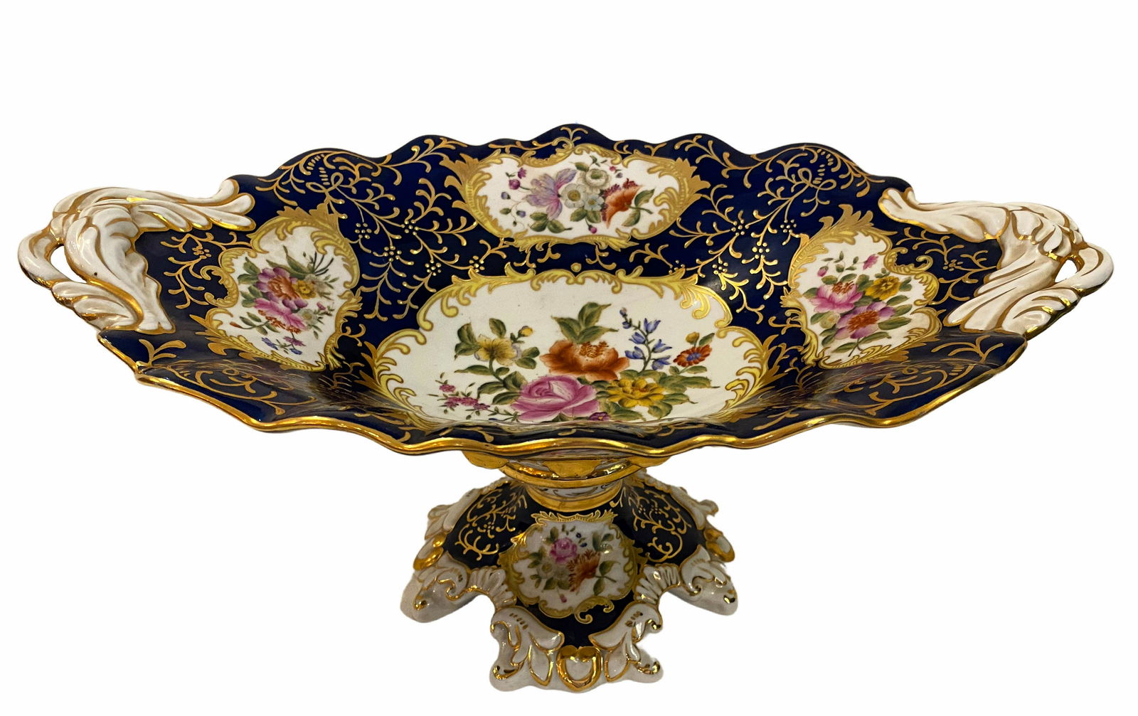 Decorative Footed Porcelain Hand Painted Compote (1 of 7)