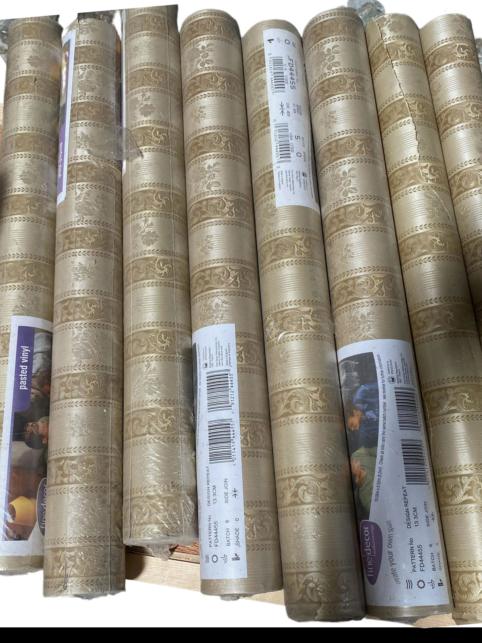 Fine DÃ©cor Wallcoverings Damask Floral Stripe Lot (1 of 9)