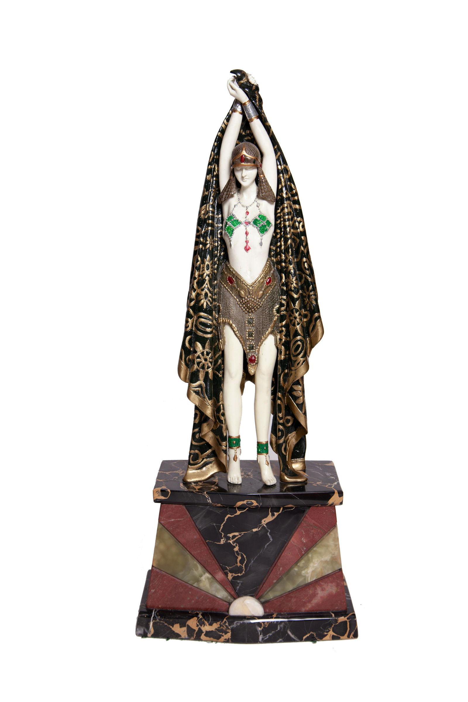 Art Deco Bronze Sculpture ''Antinea'' on Marble Base (1 of 6)