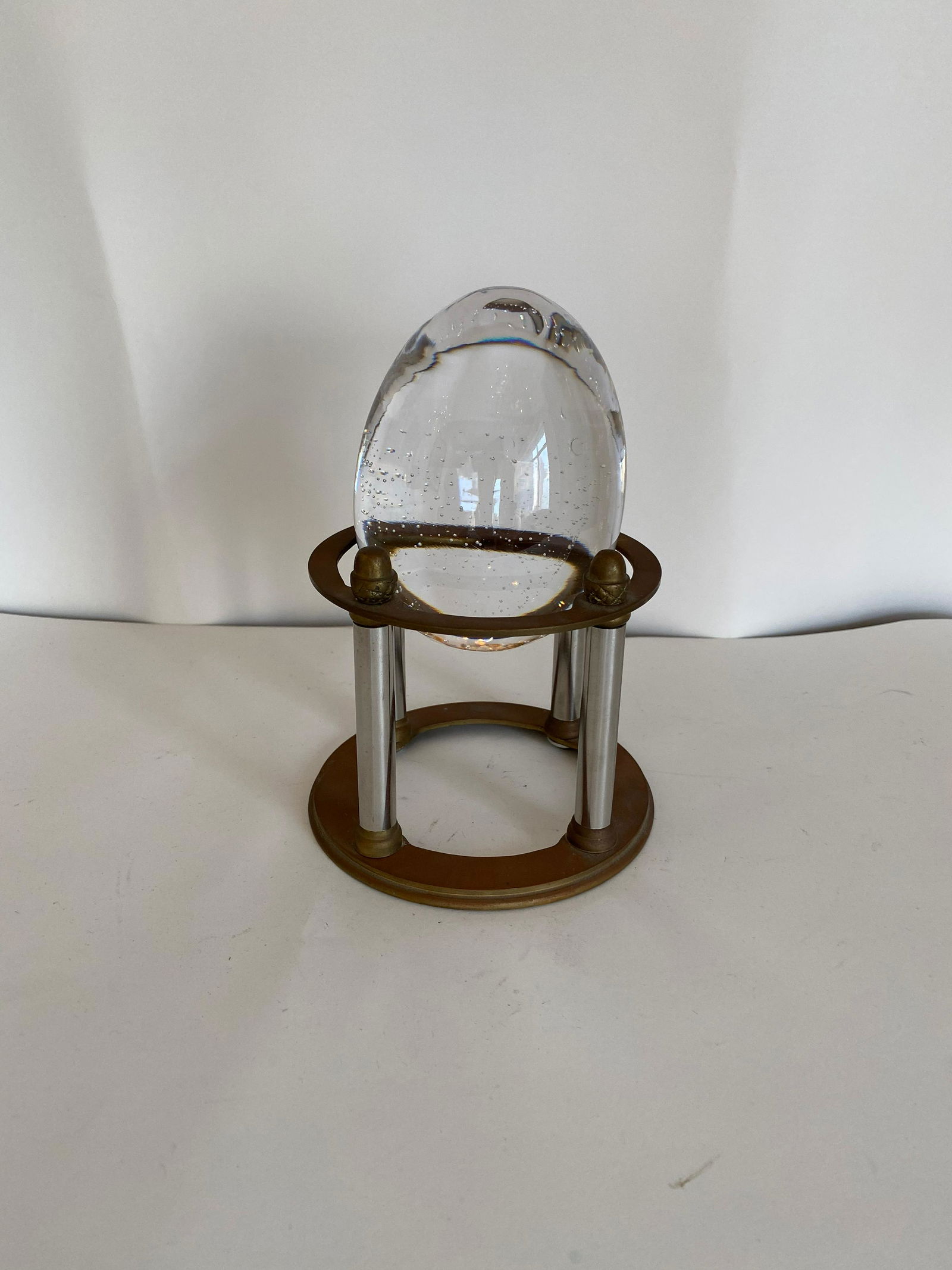 Crystal Egg on Brass Stand (1 of 2)