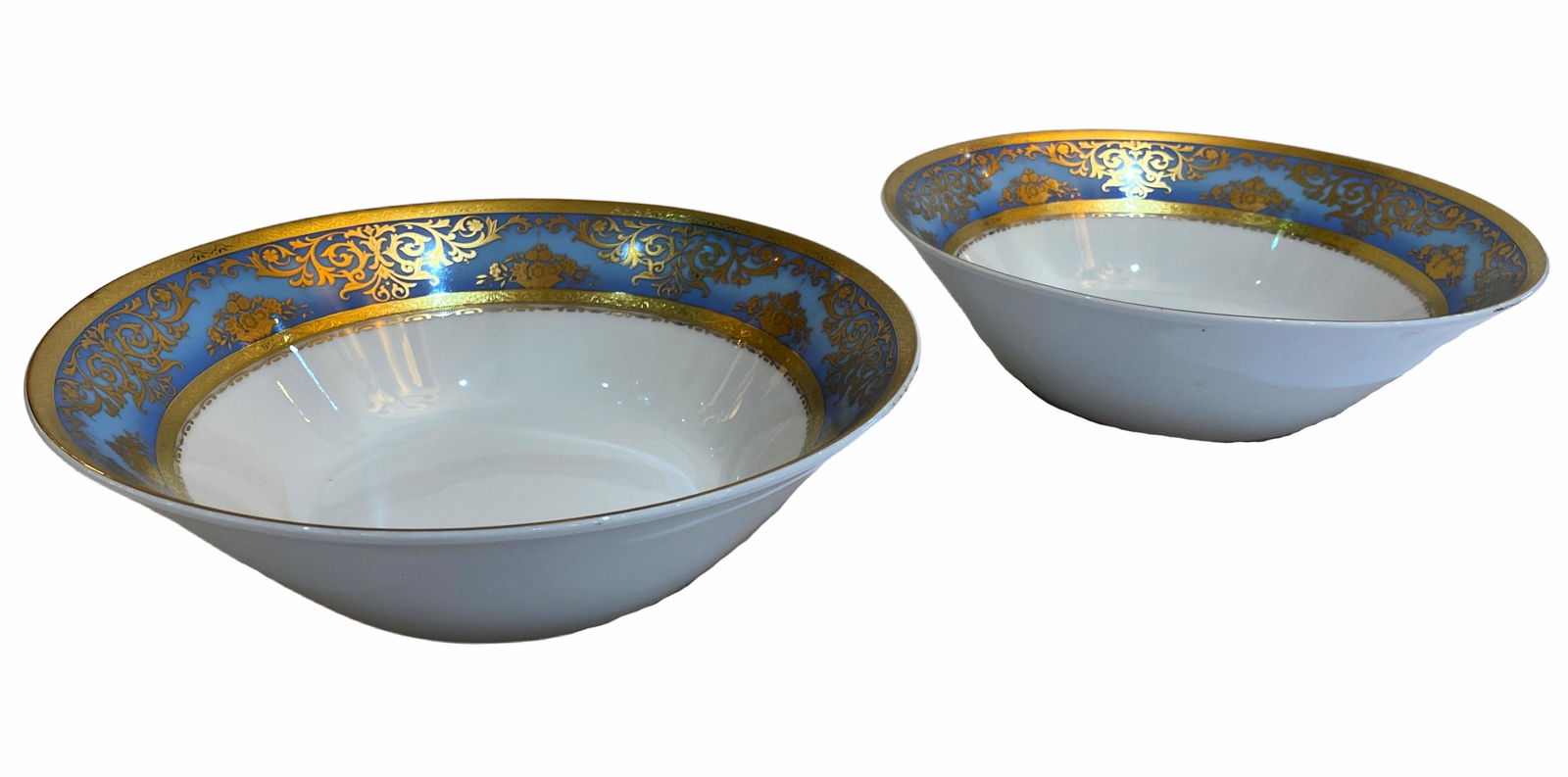 Two German Porcelain Serving Bowls with 24Kt Gilding (1 of 3)