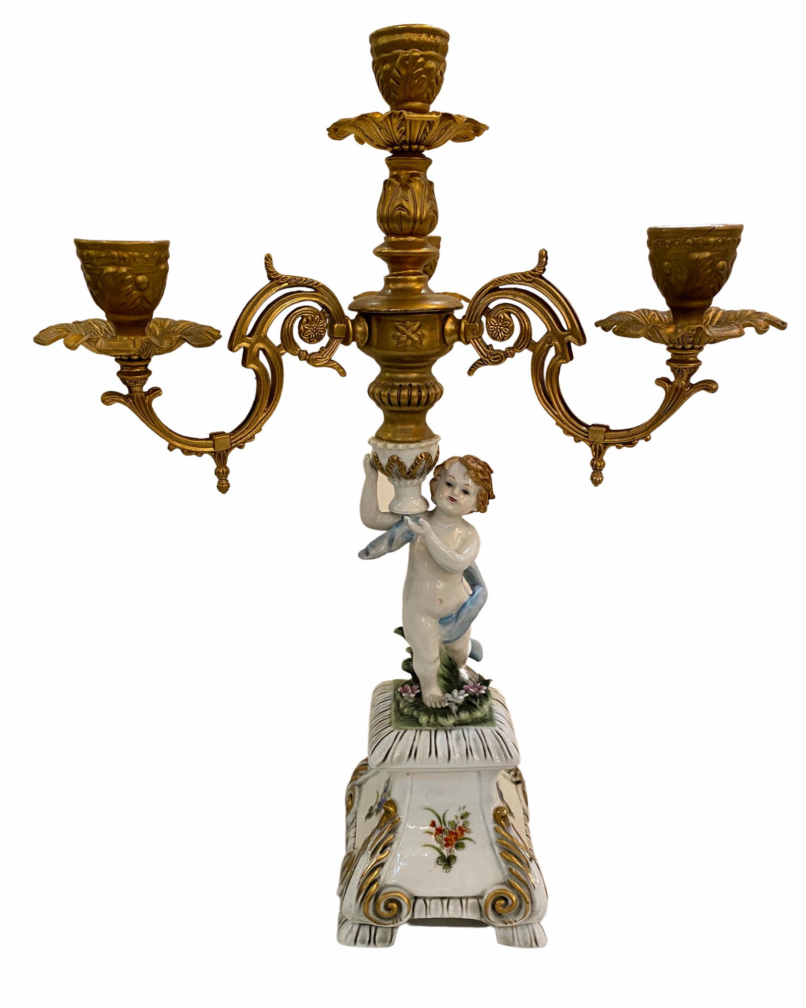 Large Hand Painted Ormolu Bronze and Porcelain (1 of 12)