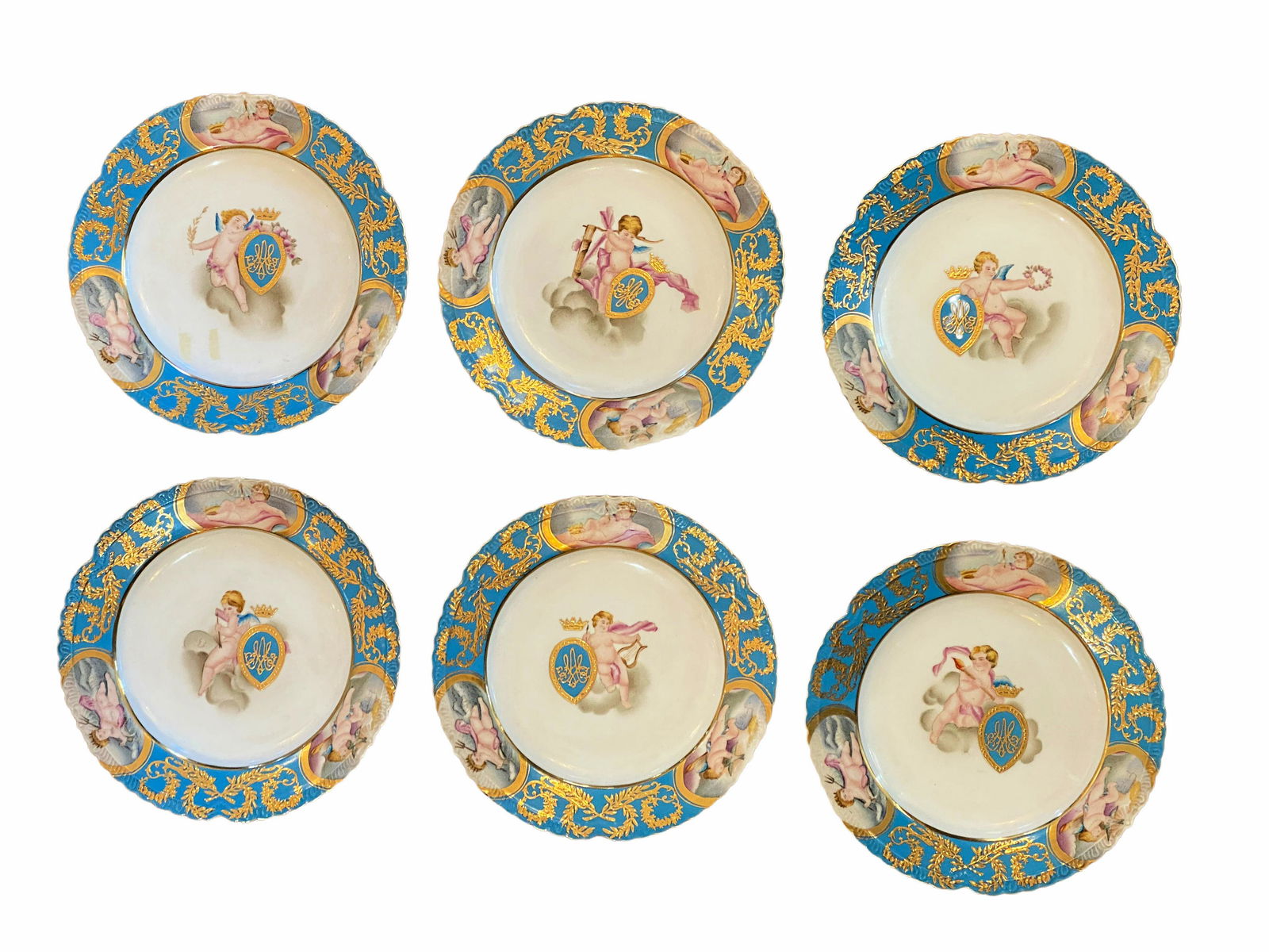 Hand Painted Porcelain Plates (6 pieces) (1 of 8)