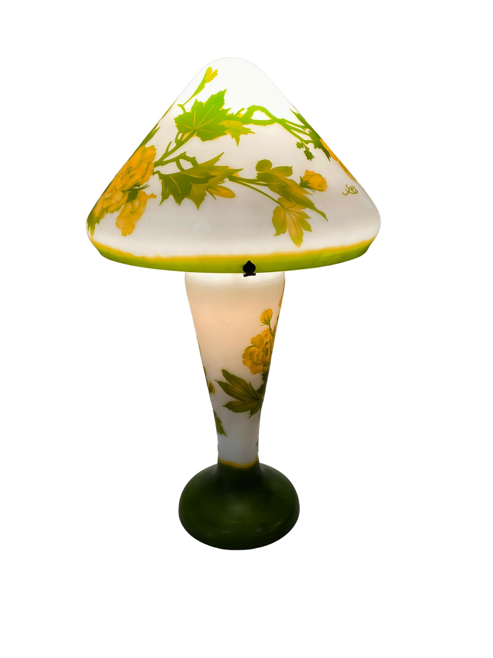 French Art Nouveau Etched Glass Lamp (1 of 8)