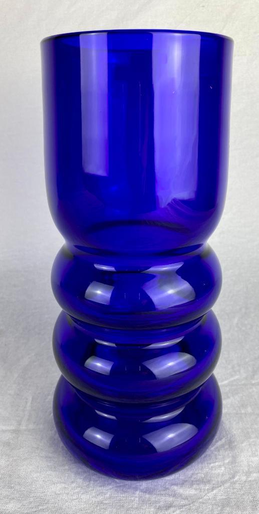 Hand Cut Blue Crystal Vase (1 of 4)