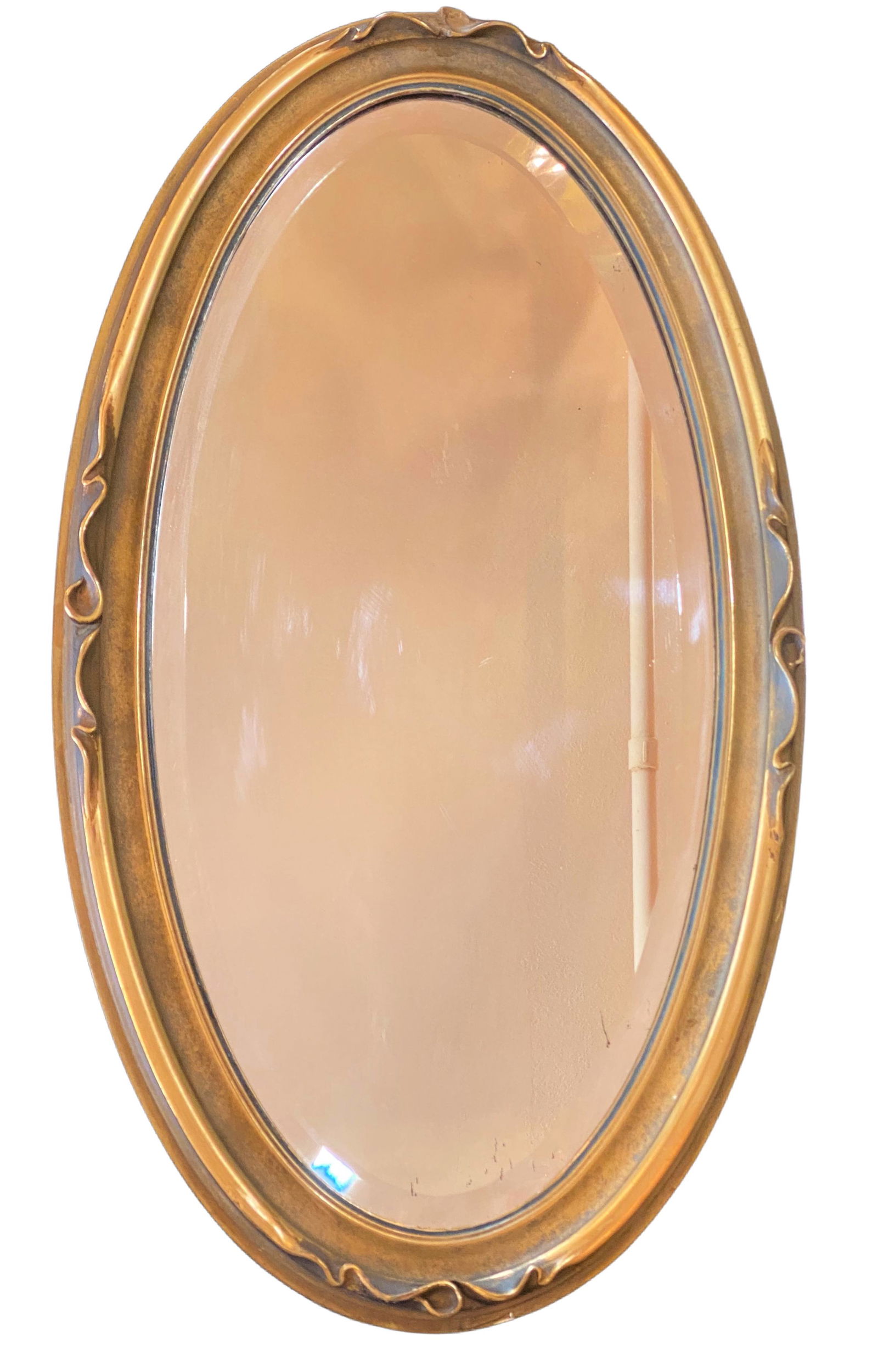 Art Nouveau Style Brass Wall Mirror (1 of 4)