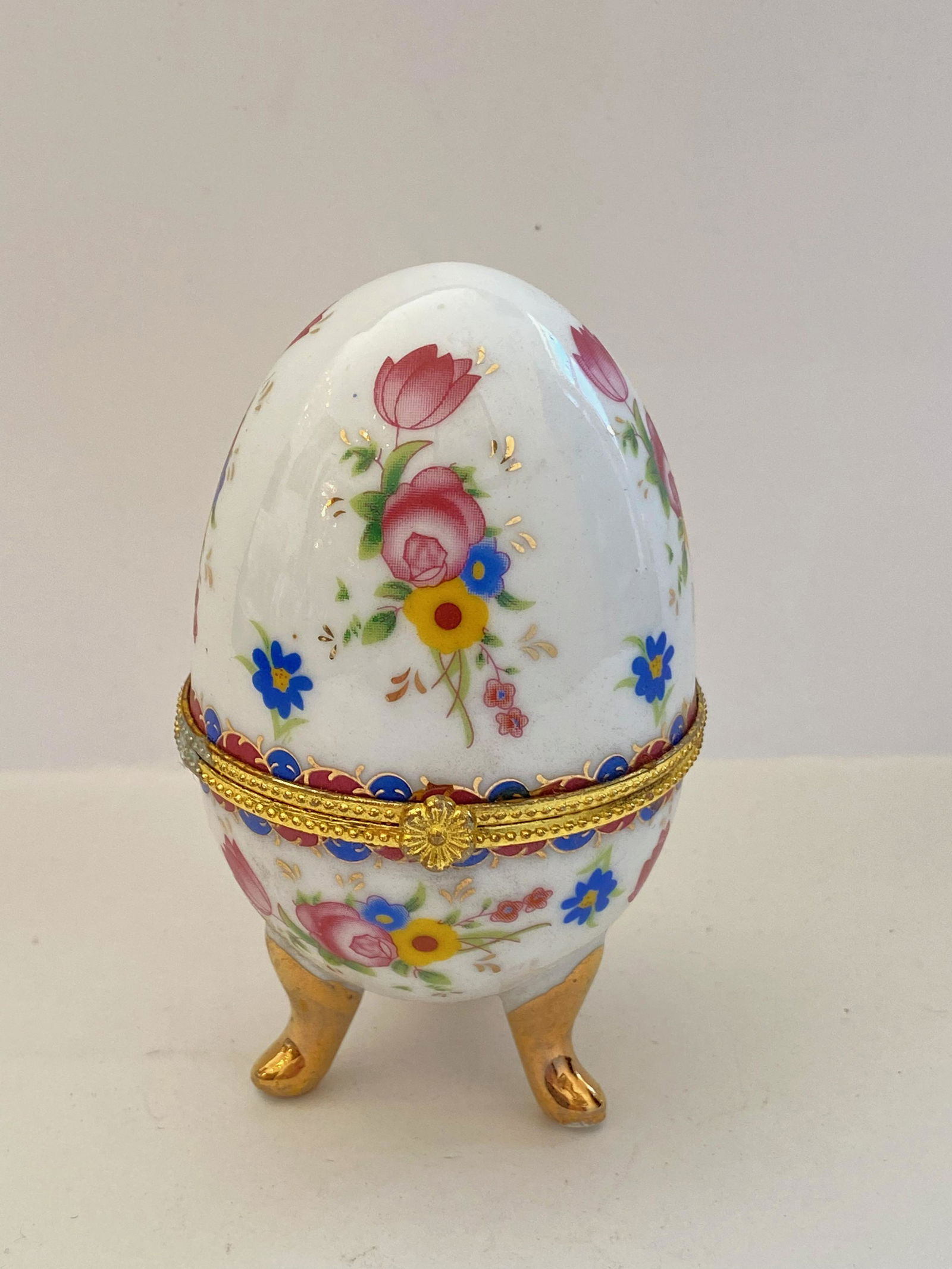 Hand Painted Porcelain Hinged Egg Trinket Box (1 of 6)