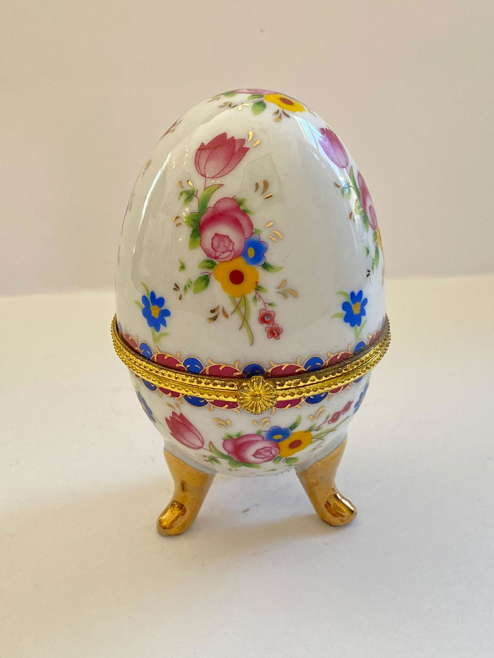 Hand Painted Porcelain Hinged Egg Trinket Box (1 of 6)