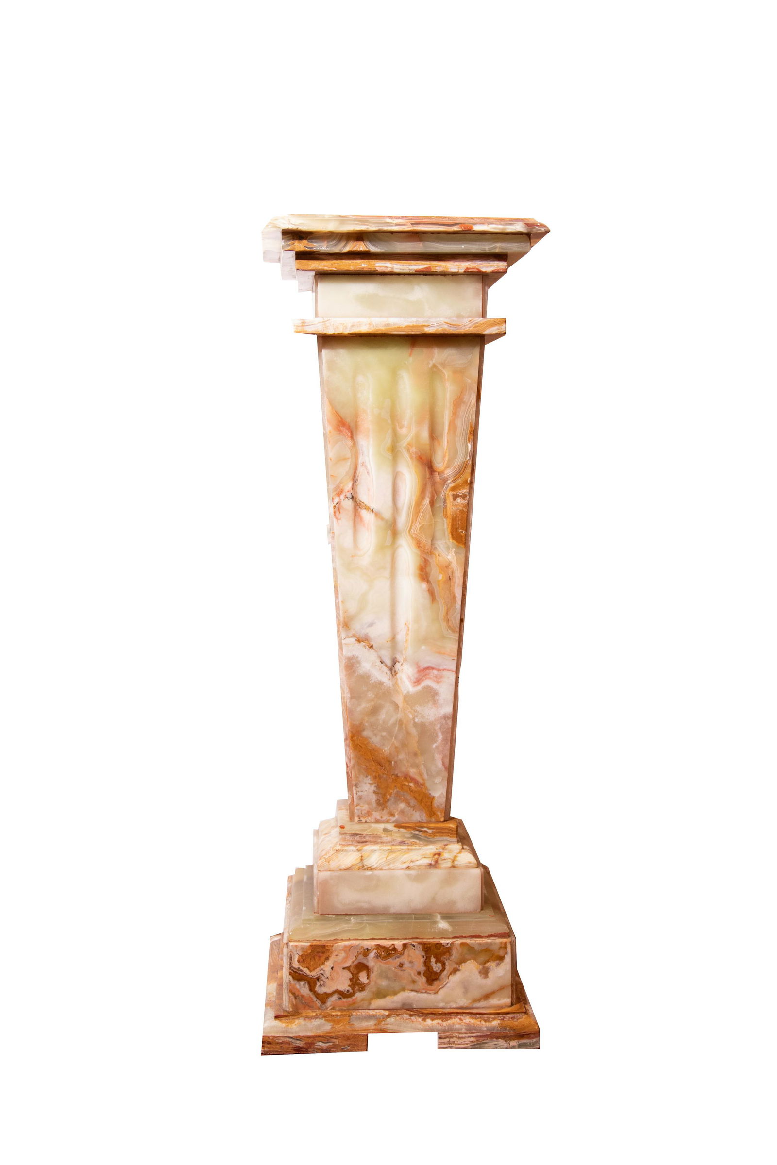 Hand Carved Square Onyx Pedestal (1 of 4)