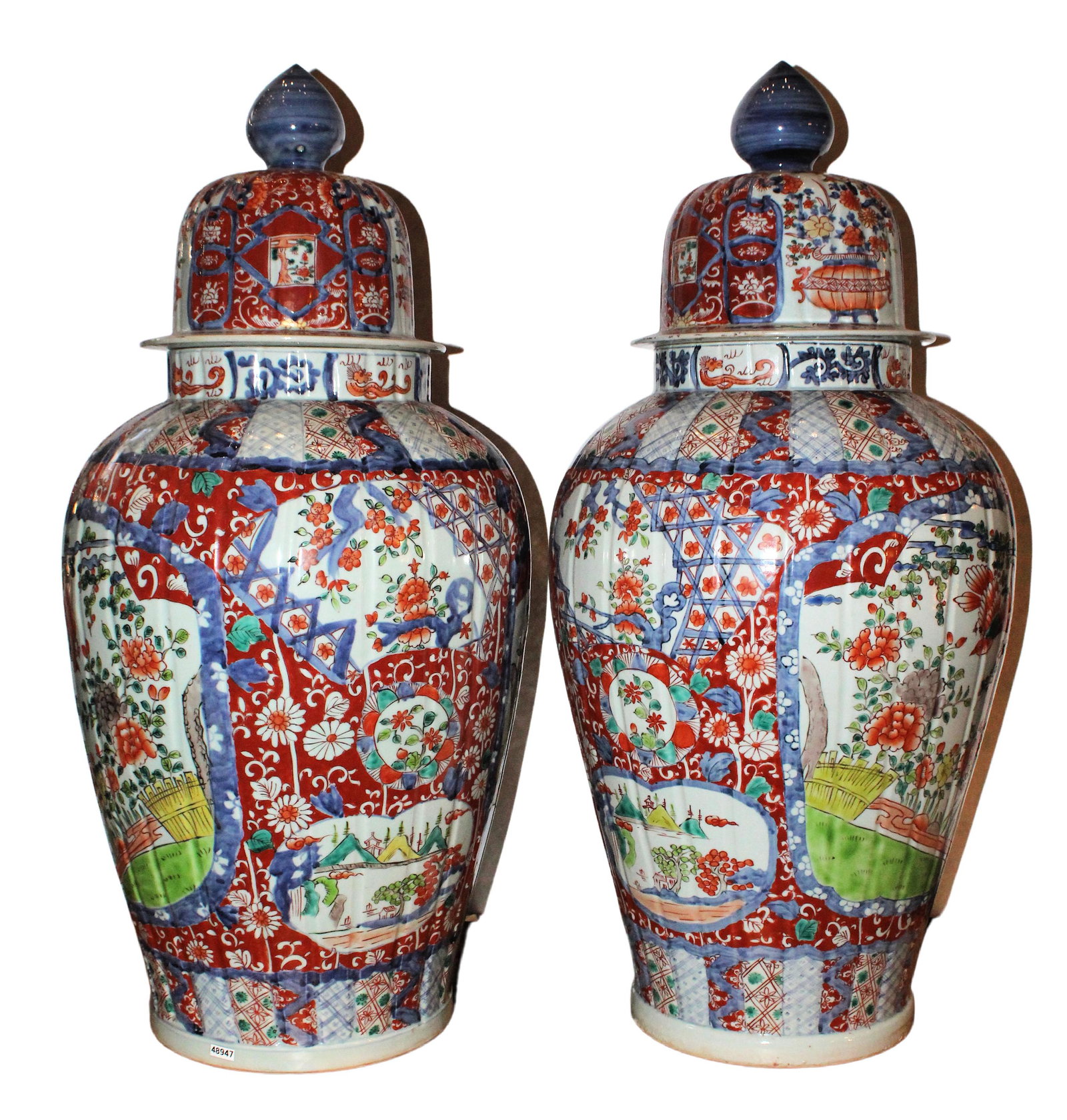 A Pair of Hand Painted Porcelain Urns (1 of 5)